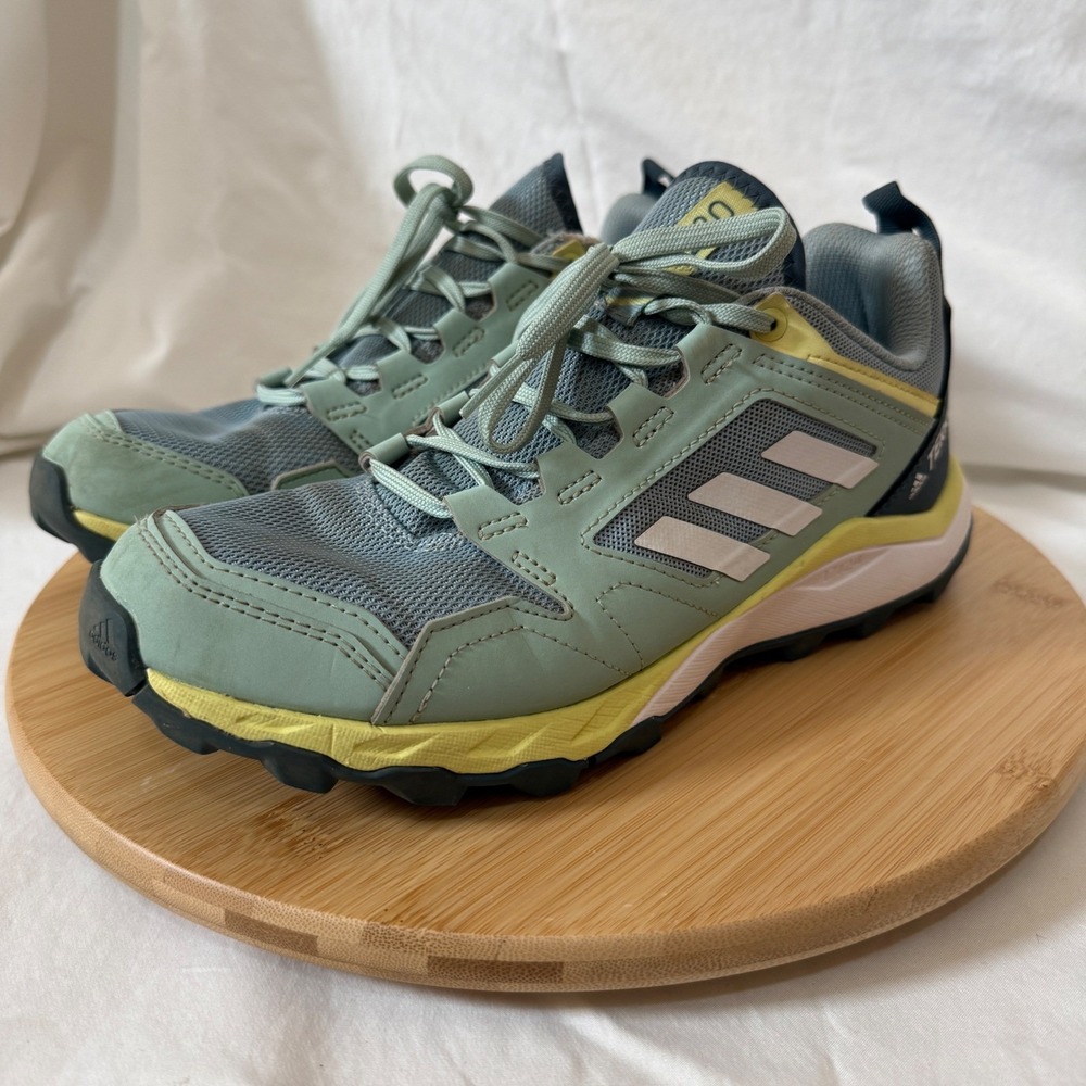 Adidas Terrex Agravic TR Trail Running Shoes Mint Green Yellow EF6889 Womens 7.5